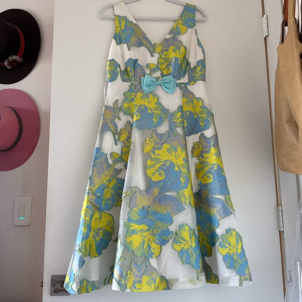 Floral A-Line Dress with Bow